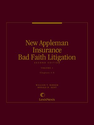 cover image of New Appleman Insurance Bad Faith Litigation